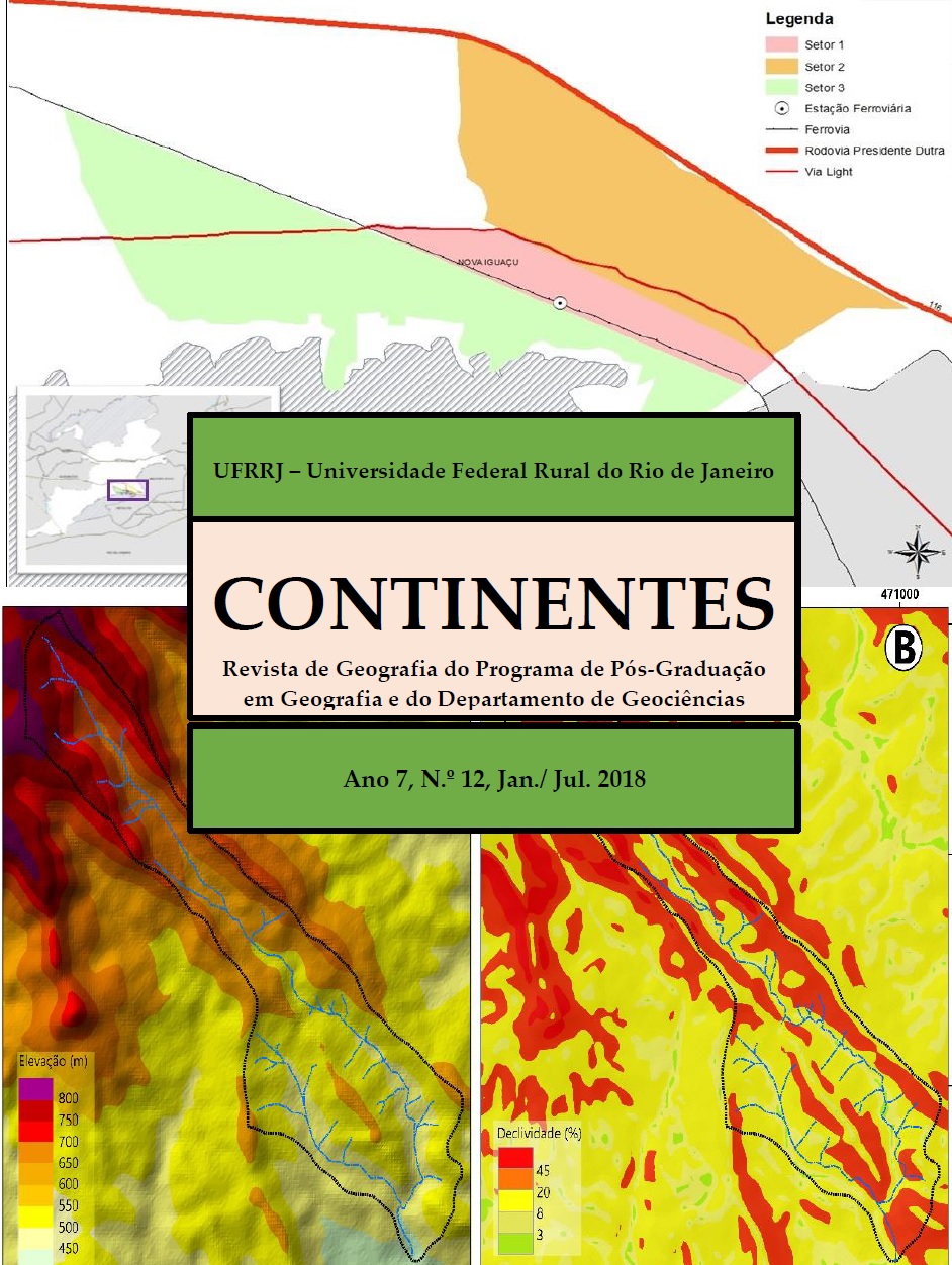 Capa da Revista Continentes - Ano 7, Nº 12, Janeiro/Junho de 2018