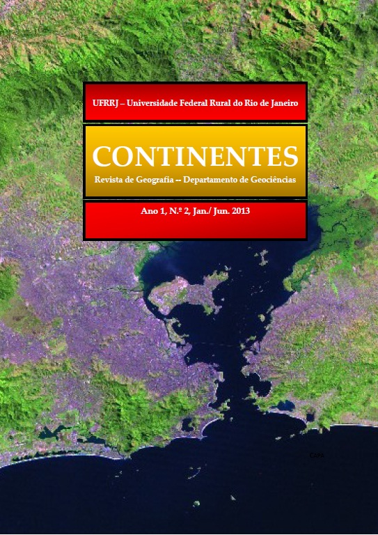 Capa da Revista Continentes - Ano 1, Nº 2, Janeiro/Junho de 2013